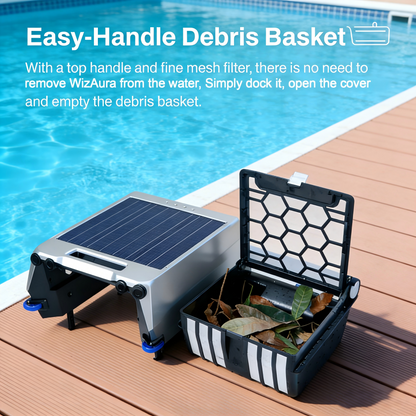 WIZAURA Solar Powered Automatic Robotic Pool Surface Skimmer Cleaner