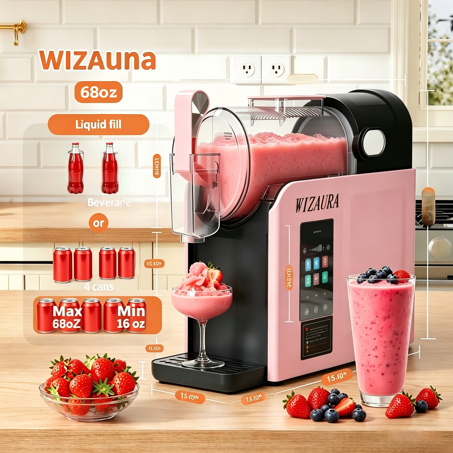 wizaura Slushie Machine: No lce Needed All-in-One Slushy Maker for Home