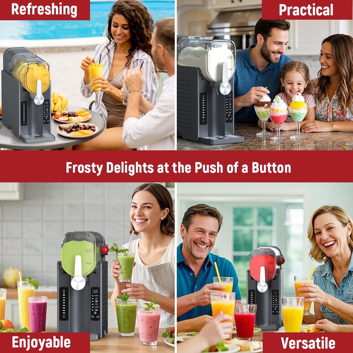 WizAura Slushie Machine: No lce Needed All-in-One Slushy Maker for Home
