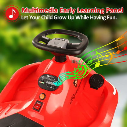 WizAura 12V Kids Ride on Race Cars, JCB Battery Powered Electric Tractor, Electric Vehicle Car forkids Gir Boy 3-6 w/Music, Bluetooth, LED Lights3 Speeds, 4 Wheelers