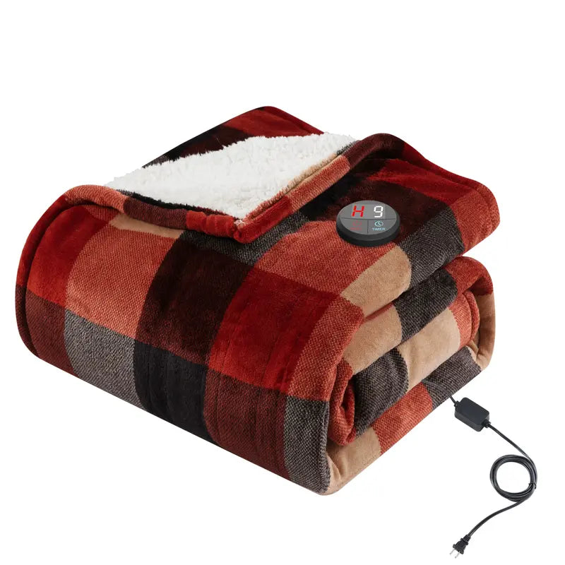 wizaura Heated Blanket 50''X60'' with One Touch Button 10 Heating Level & 9 Time Settings ,ETL Certified Machine Washable