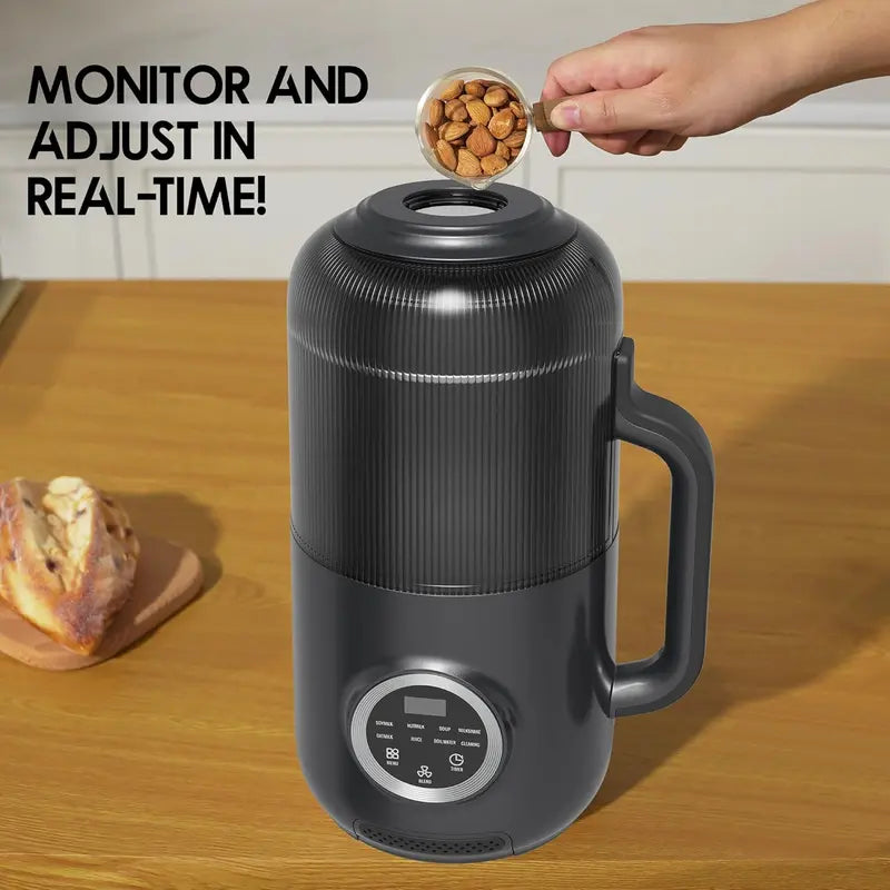 wizaura 10-in-1 Nut Milk Maker, 40oz Blender Homemade Almond, Oat, Soy, Coconut Milk, Juice & Soup, Electric Bean Milk Machine with Delay Start/Auto-Clean/Boil Water/Keep Warm