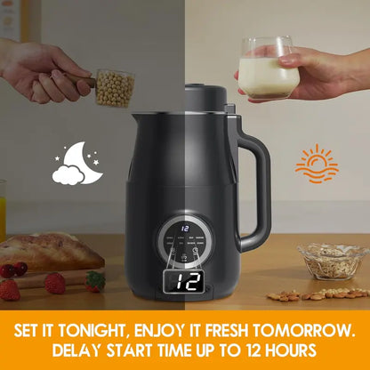 wizaura 10-in-1 Nut Milk Maker, 40oz Blender Homemade Almond, Oat, Soy, Coconut Milk, Juice & Soup, Electric Bean Milk Machine with Delay Start/Auto-Clean/Boil Water/Keep Warm