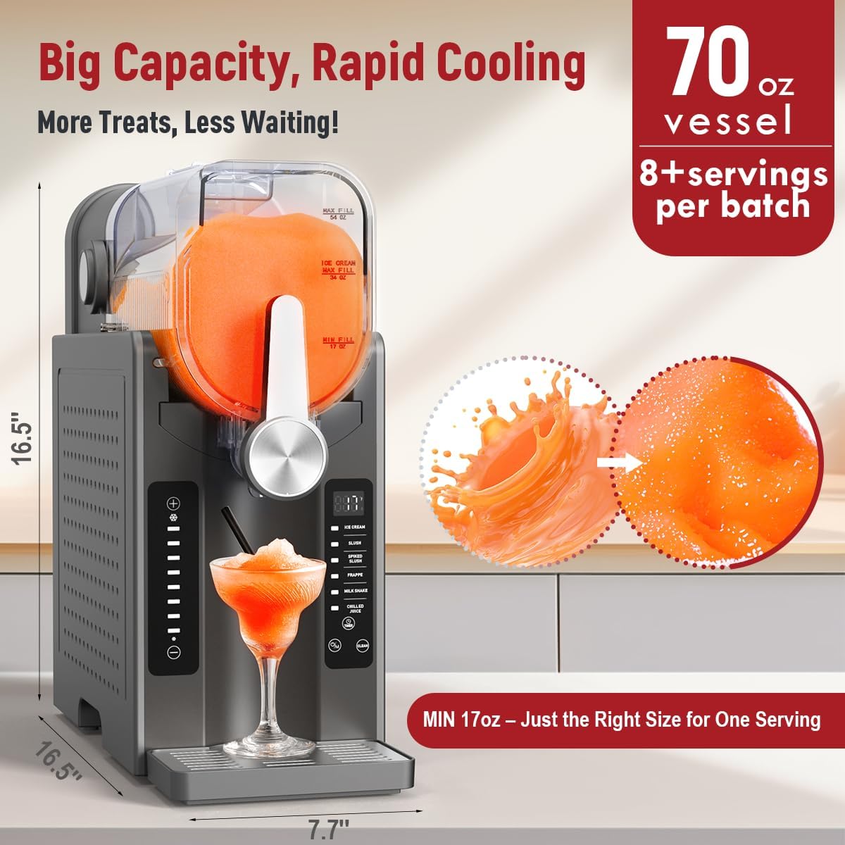 WizAura Slushie Machine: No lce Needed All-in-One Slushy Maker for Home